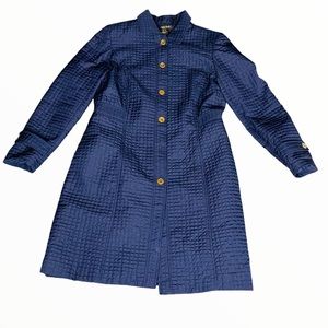 Tara Ryan Navy Blue Button-Down Coat